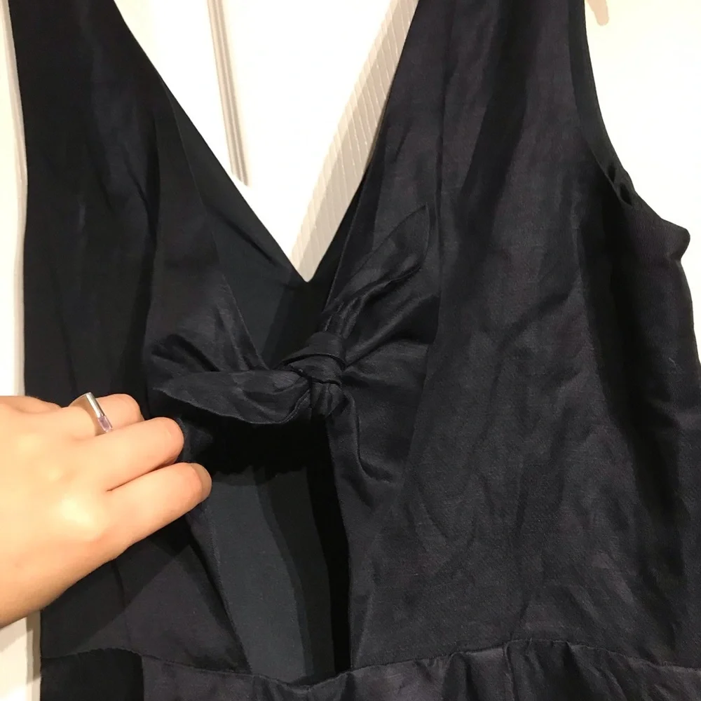 NWT Banana Republic Linen cutouts Bow knot tie open back crop wide pants 10